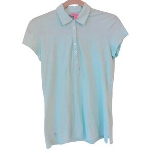 Lilly Pulitzer Pima Cotton Seven Button Beachy Polo Medium